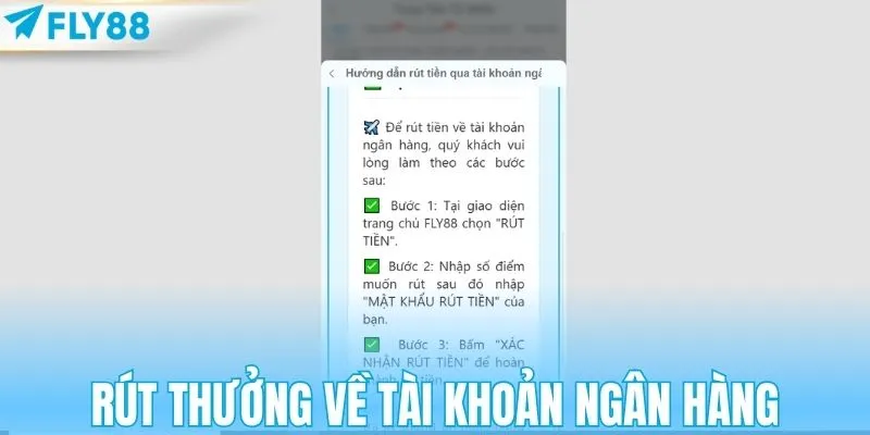 Các bước rút thưởng về tài khoản ngân hàng