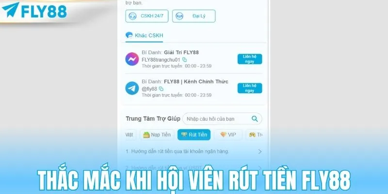 Thắc mắc thường gặp khi hội viên rút tiền FLY88