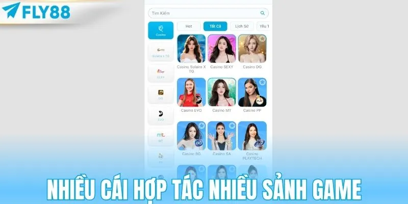 Nhà cái hợp tác nhiều sảnh game